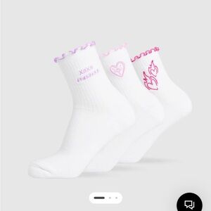 Gymshark Frill Midi Socks 3-Pack in Size Medium (W 7-9)